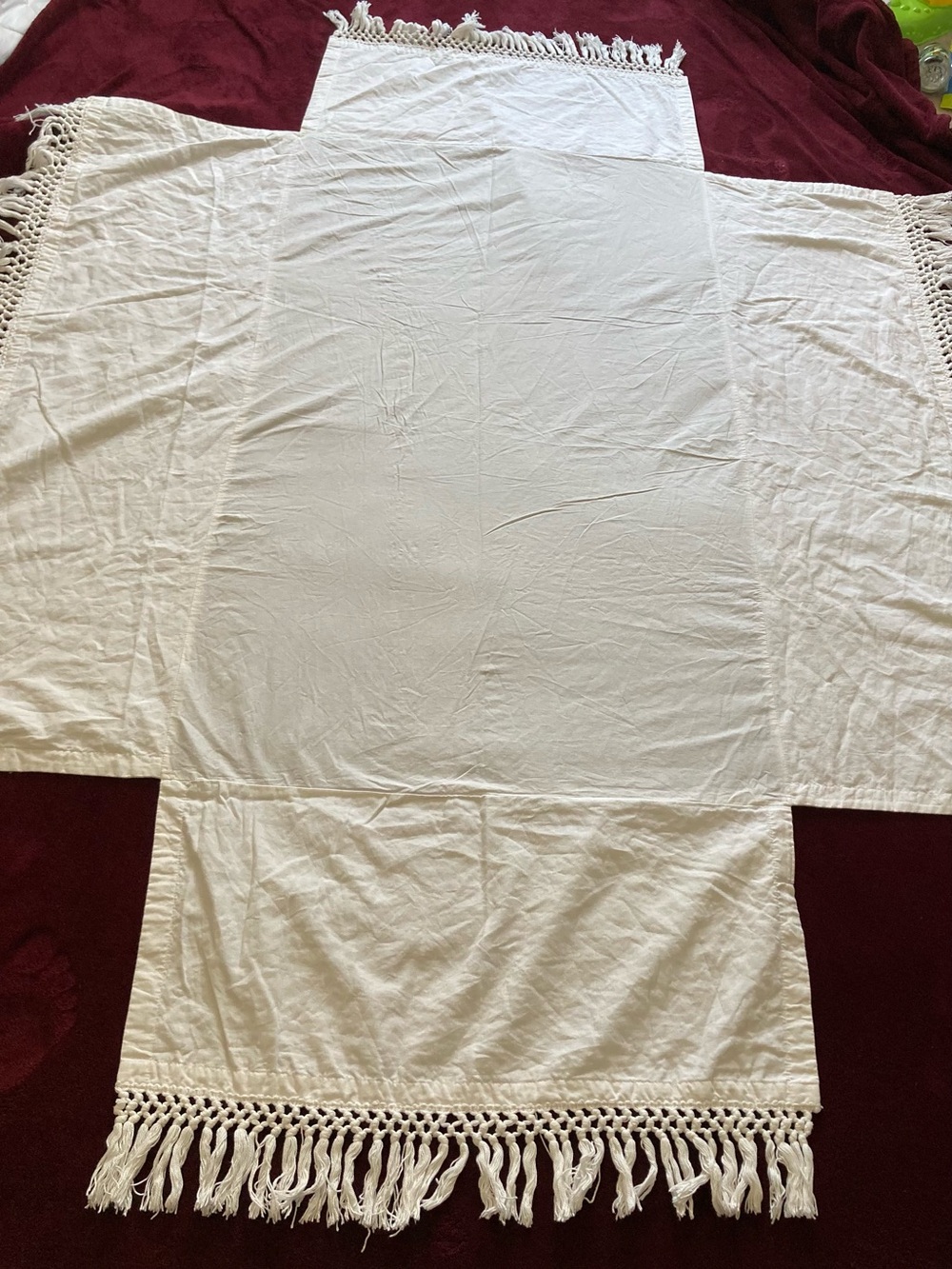 Serena and Lily macrame linen & cotton crib skirt